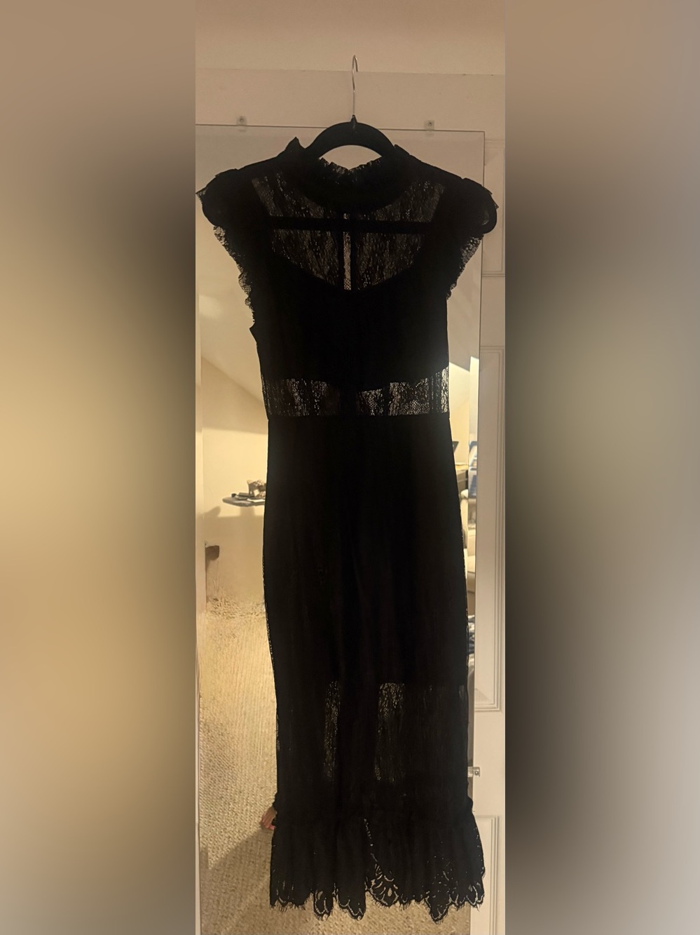 Vici Black Lace Midi Dress